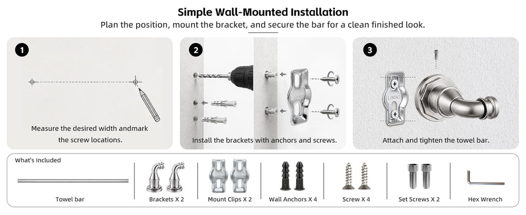Lavorian Industrial Wall Mounted Toilet Paper Holder