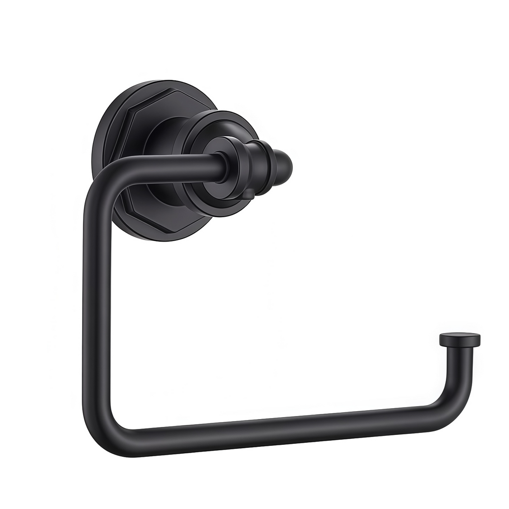 Lavorian Matte Black Industrial bathroom hardware