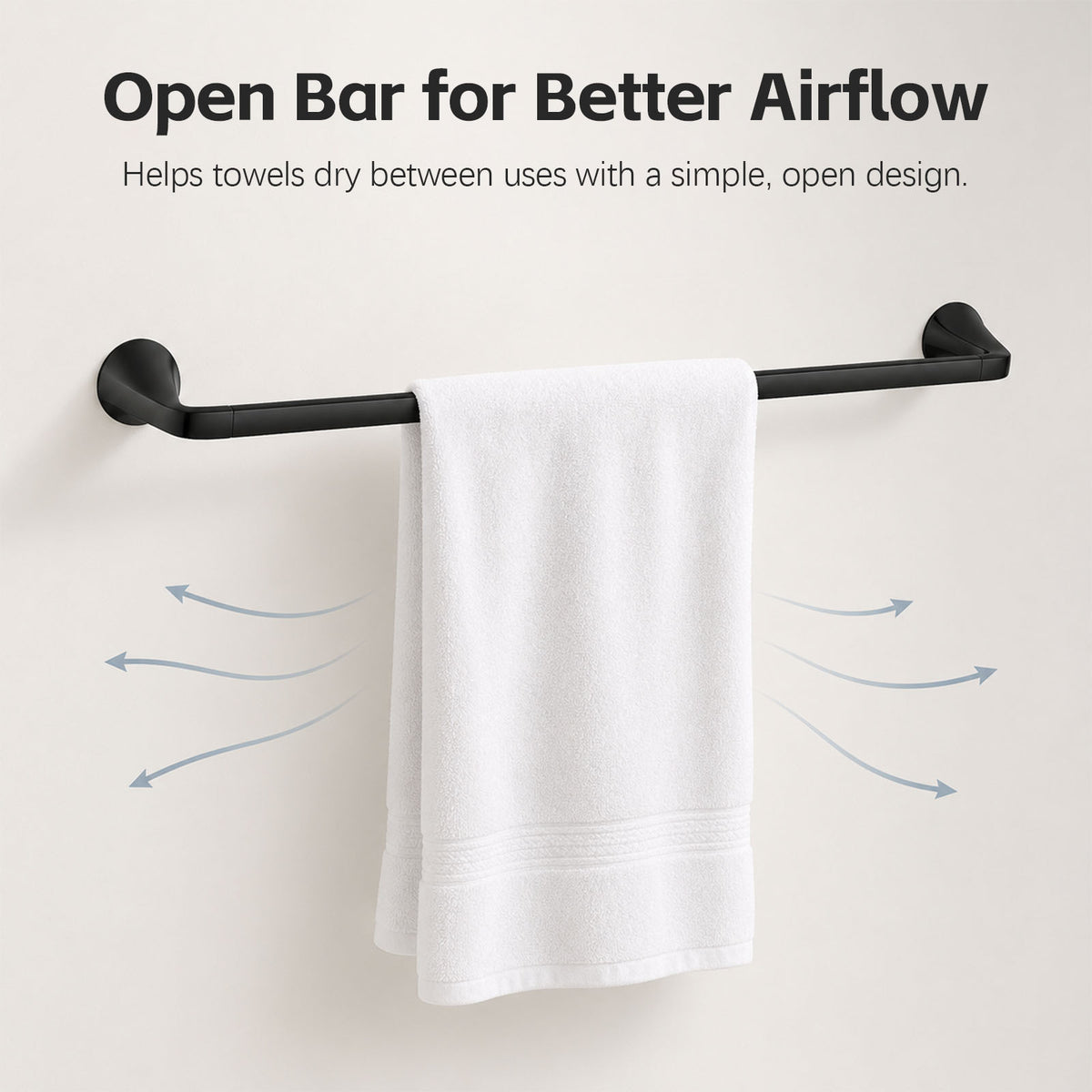Lavorian Modern 24 Inch Wall Mounted Bathroom Towel Bar