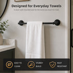 Lavorian Industrial 24 Inch Wall Mounted Bathroom Towel Bar