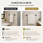 Lavorian Contemporary 24 Inch Wall Mounted Bathroom Towel Bar