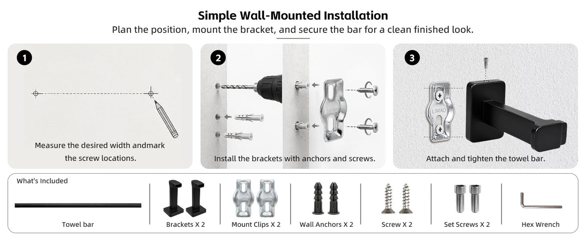 Lavorian Contemporary Wall Mounted Toilet Paper Holder