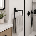 Lavorian Bathroom Hardware Set, 4-Piece Bath Accessories Set with 24 Inch Towel Bar, Toilet Paper Holder, Towel Ring and Robe Hook, Wall Mounted Modern Bathroom Hardware