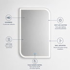 Lavorian LED Bathroom Mirror, Wall Mounted Vanity Mirror with Front Light, Anti-Fog Function, Modern Illuminated Mirror for Bathroom, Bedroom,