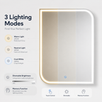 Lavorian LED Bathroom Mirror, Wall Mounted Vanity Mirror with Front Light, Anti-Fog Function, Modern Illuminated Mirror for Bathroom, Bedroom,