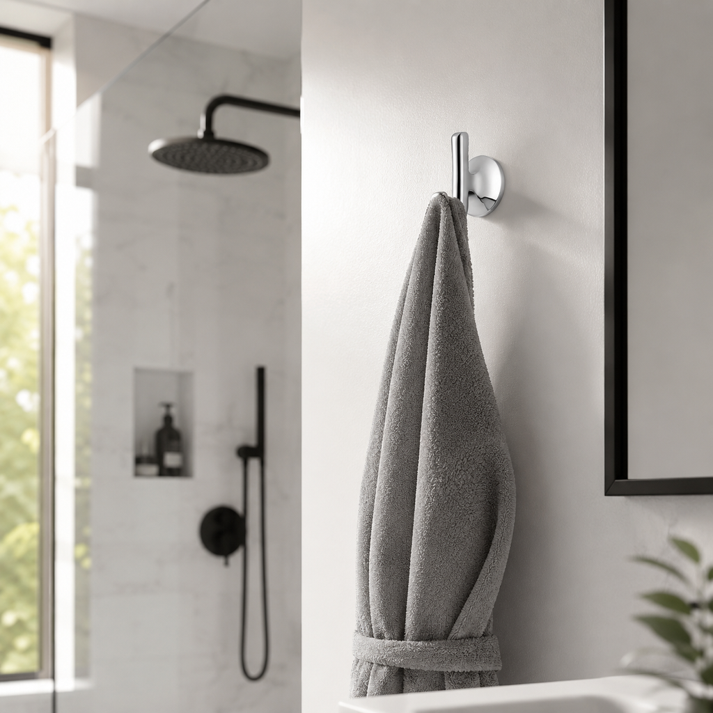 Lavorian Modern Wall Mounted Bathroom Robe Hook