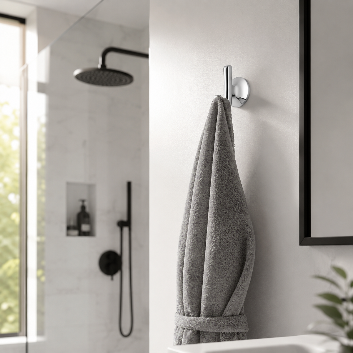 Lavorian Modern Wall Mounted Bathroom Robe Hook
