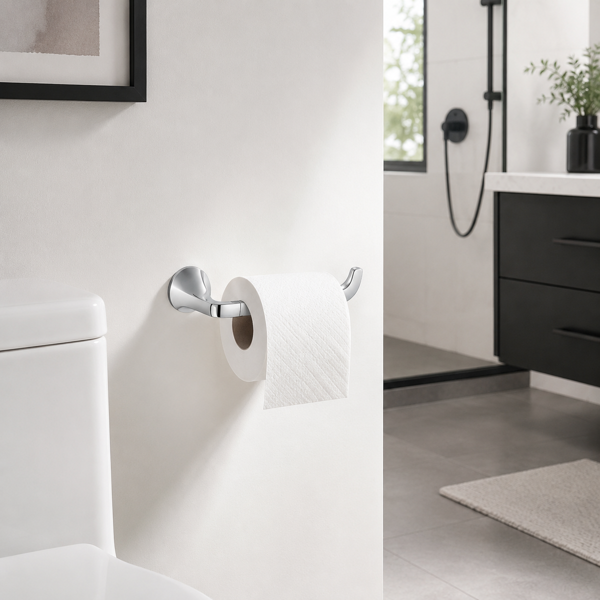 Lavorian Modern Wall Mounted Toilet Paper Holder